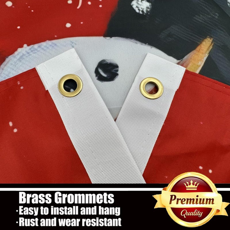 ducuh Christmas Flag 3x5 Outdoor Double Sided 3 Ply-Snow Snowman Snowflake Winter Christmas Flags-Vivid Color Clear Pattern Reinforcement Sewing Durable Polyester with 2 Brass Grommets - Image 4